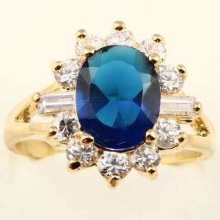 10mm BLUE SAPPHIRE *A041* ELEGANT COCKTAIL RING  