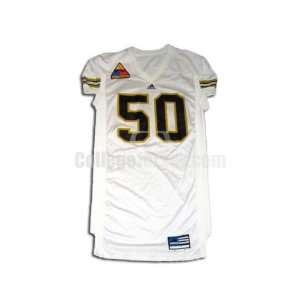 White No. 50 Game Used Army Adidas Football Jersey  Sports 