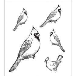 Heartfelt Creations Cardinal Bird Feeder Rubber Stamps  
