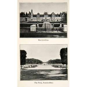  1900 Print Fontainebleau Paris Arrondissement Forest Chateau 