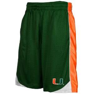  Miami Hurricanes Youth Green Vector Workout Shorts (Small 