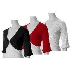Sangria Womens 3/4 sleeve Cropped Bolero Sweater  