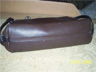 BRIGHTON Woven Leather Shoulder Style Pebbled Brown Purse Handbag 