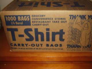 Shirt Carryout Bags Plastic Grocery bags   1000 ct. NIP  