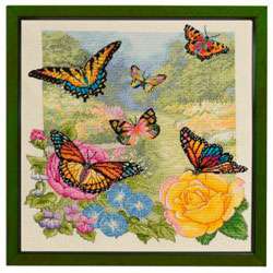 Bucilla Heirloom Butterfly Garden Counted Cross Stitch Kit 