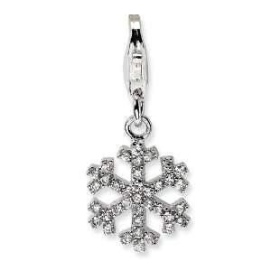   New Amore La Vita Sterling Silver CZ Snowflake Charm Jewelry