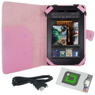 Folio Carry Case Cover w/ Charging USB Cable Cord for  Kindle 