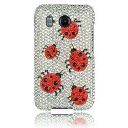 Luxmo Silver Ladybug Rhinestone Protector Case for HTC Inspire 4G 