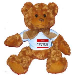   my name is TREVOR Plush Teddy Bear with BLUE T Shirt Toys & Games
