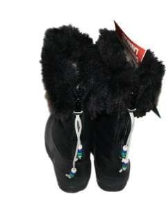New Girl Sorel Black Fur Snow Boot Washable Liner 1  