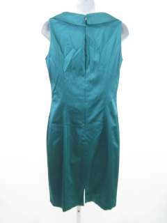   bidding on a KAY UNGER Teal Satin Sleeveless Collared Dress size 10