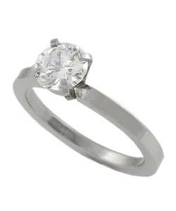 Stainless Steel Solitaire CZ Ring  