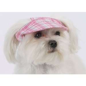  Dog Clothing Apparel Plaid Visor Hat Large Pink Kitchen 