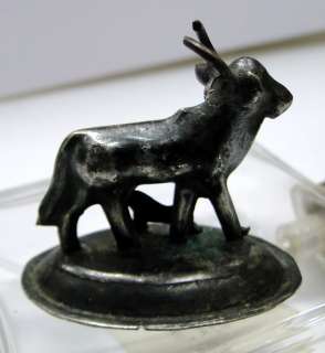 vintage antique sterling silver holy cow calf figurine  