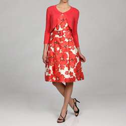Jessica Howard Womens Floral Party Dress with Sweater  