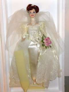 BARBIE DOLL 1995 ROMANTIC ROSE BRIDE WEDDING PORCELAIN  