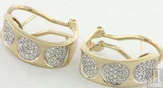   TONE GOLD .61CT VS1 CLARITY G COLOR DIAMOND MICROPAVE EARRINGS  