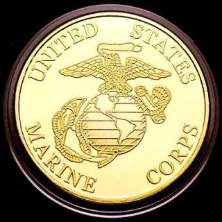 Marine Corps Gold Plated Challenge Coin USMC 80#  