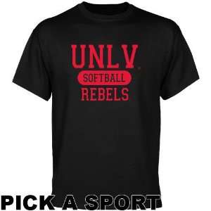    UNLV Rebels Black Custom Sport T shirt  