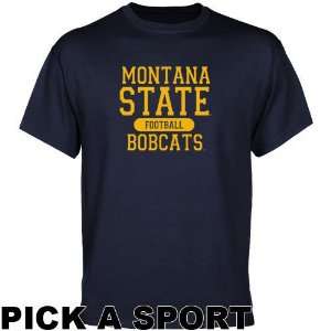  Montana State Bobcats Custom Sport T shirt   Navy Blue 