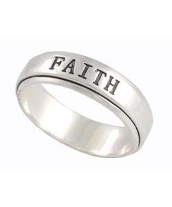 Sterling Silver Faith Love Hope Spinner Ring  