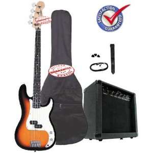  ELECTRIC BASS PACK WITH 20 WATTS AMP SUNBURST Musical 
