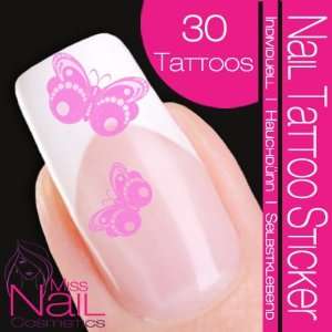  Nail Tattoo Sticker Butterfly   rose Beauty