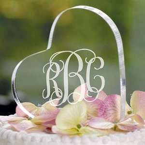   Personalized Acrylic Heart Shaped Cake Topper