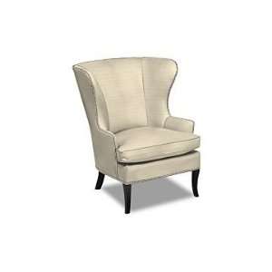   Wing Chair, Savannah Canvas, Cream, Polished Nickel