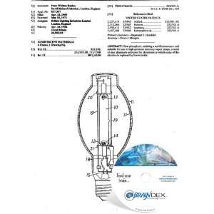  NEW Patent CD for LUMINESCENT MATERIALS 