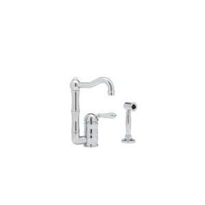   Metal Lever Handle Bar Faucet W/ 6.5 Spout Reach & Sidespray Lead Free