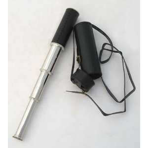   Silver Telescope w/ Leather Case   12x Magnification