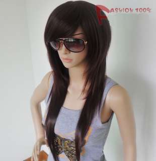 2011 dark brown long hair wig/wigs hairpiece xmas gift  