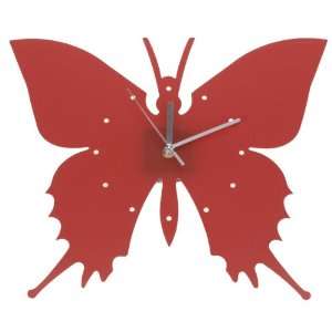  Butterfly Home Wall Clock Room Decor   Red