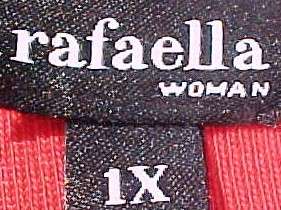 Sparkling BLACK SEQUINS & RED KNIT TOP BLOUSE Sz 1X Rafaella Woman NWT 
