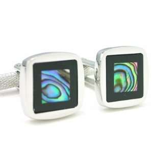  Abalone & Onyx Cuff Links Gift Boxed
