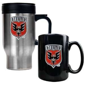  DC United MLS Stainless Steel Travel Mug and Black Ceramic 