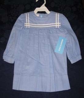   Vive La Fete Girl LS Dress Blue SAILOR 24M corduroy winter infant baby