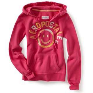   embroidered and puff paint smiley face hoodie   Style 7410  