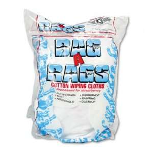  Bag A Rags Reusable Cotton Wiping Cloths   Cotton, White 