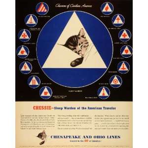  1942 Ad Chesapeake Ohio Railway Chessie Cat WWII War 