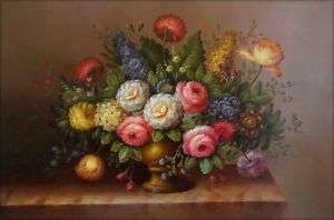 Hand Painted Oil Painting Still Life with Table Flowers 36x24in  