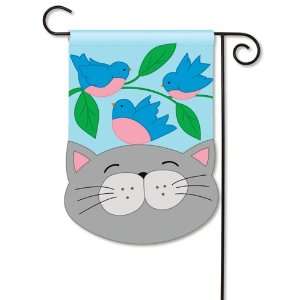  HAPPY CAT Applique Garden Flag