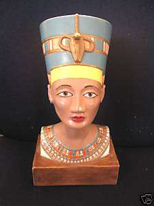 Ceramic Egyptian Princess Head Statue Bust L@@K  