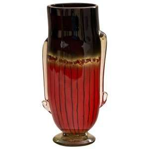 Ambiente Handmade Red And Black Blown Glass Vase With 