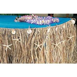 Natural Raffia and Seashell Table Skirt (1 per package)