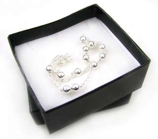 Pretty Sterling 925 Mexican Silver Ball Bead and Chain Bracelet in 