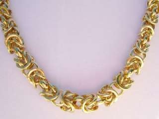 Long Vintage Heavy Gold Tone Graduated Ornate Link Chain Necklace 24.5 