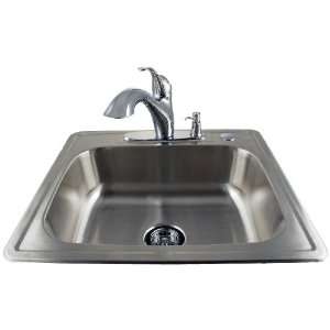  Drop In Stainless Kitchen Sink/Faucet Kit OSB25 01 