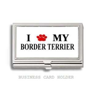  Border Terrier Dog Love My Dog Paw Business Card Holder 